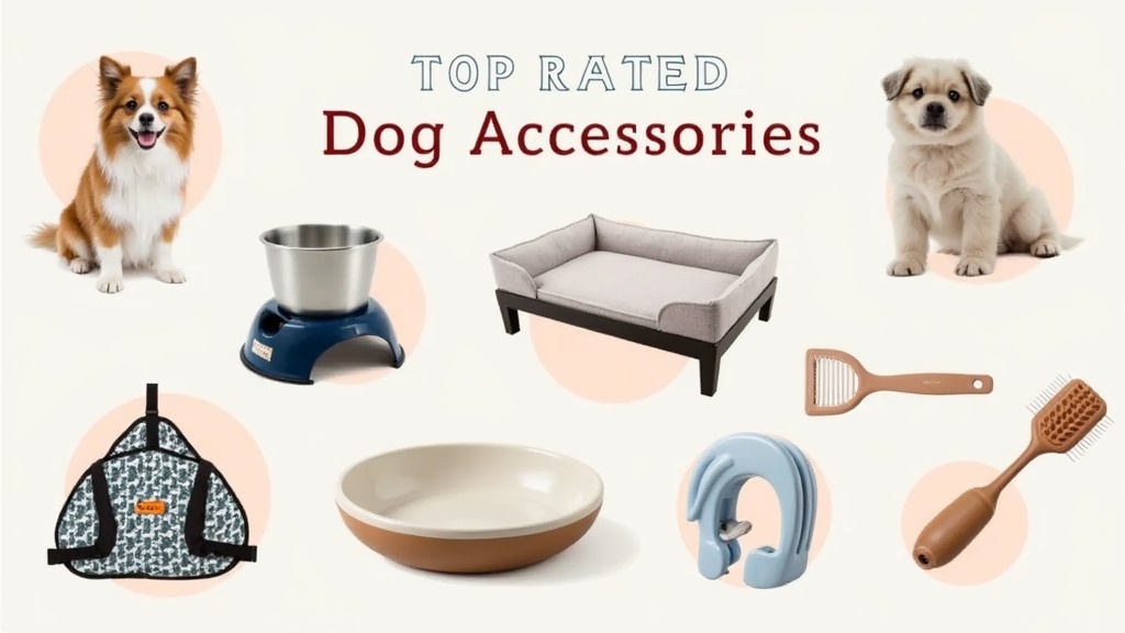 Assorted top-rated dog accessories from Amazon including toys, pet beds, and grooming tools